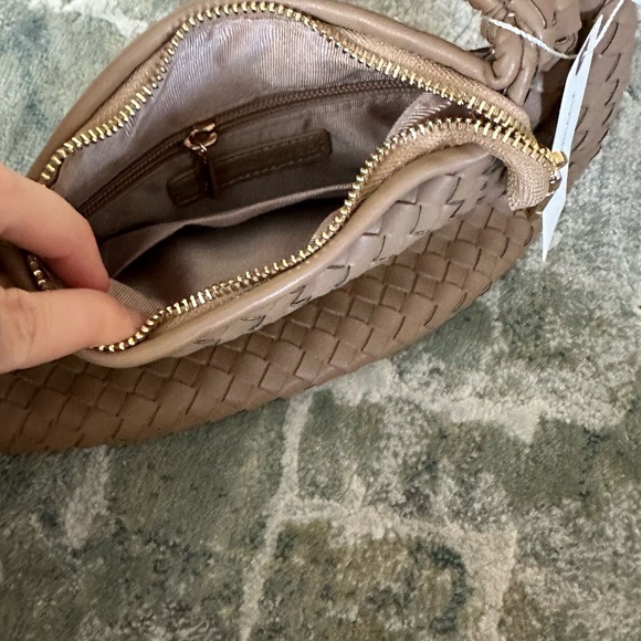 Anthropologie Woven Brown Hobo Bag - Picture 4 of 4